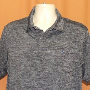 Vineyard Vines Performance Dark Solid Gray Men's Polo Shirt Sz. L Mint Cond.